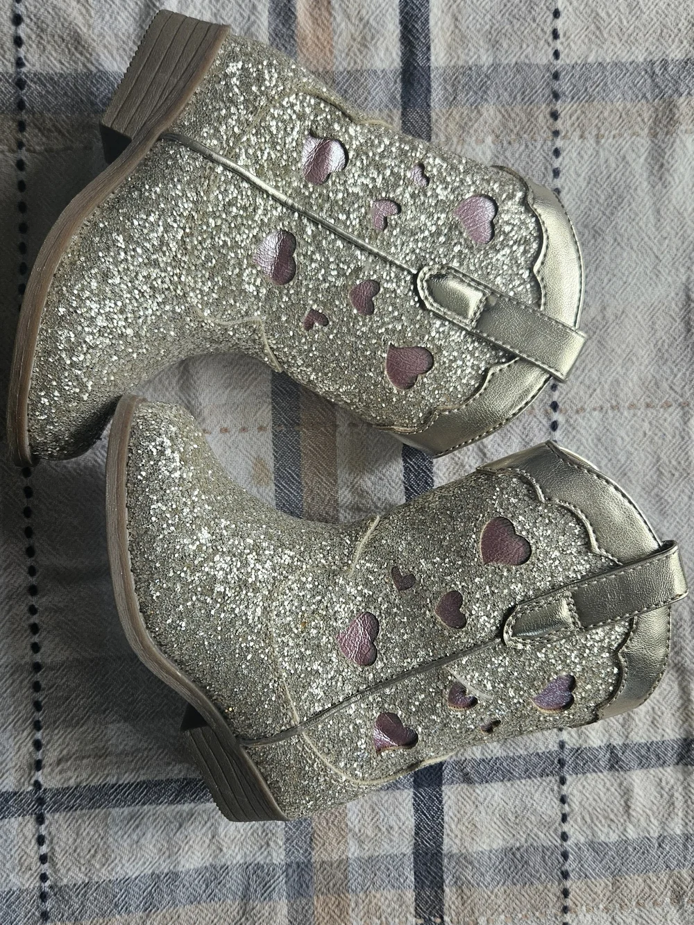 Cat & Jack Sparkly Gold Glitter Cowgirl Boots